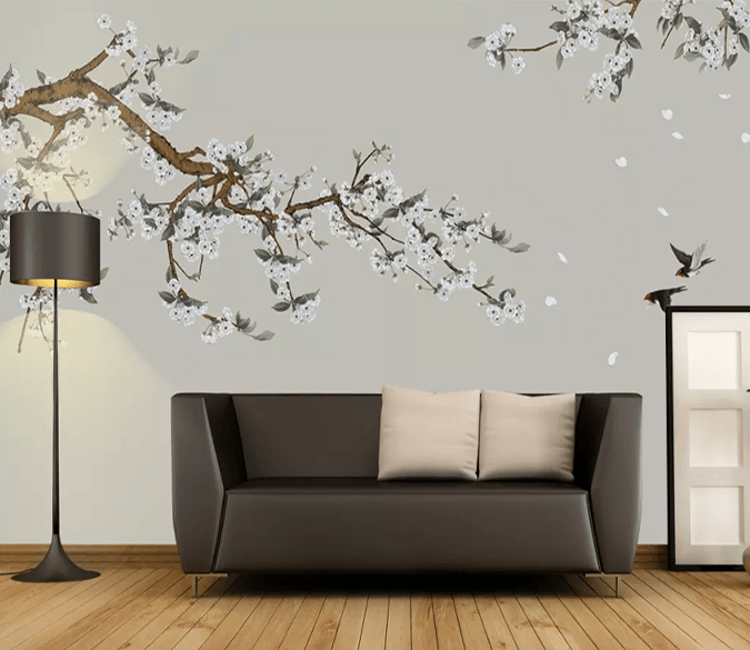 3D Plum Blossom Swallow 1218 Wallpaper AJ Wallpaper 2 