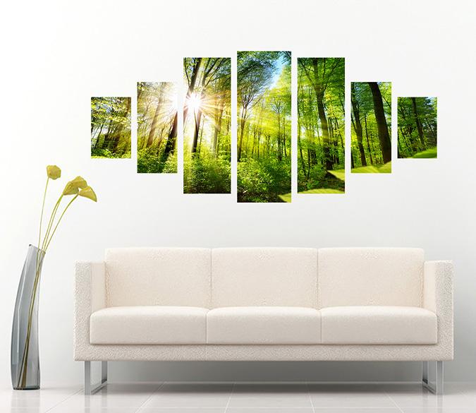 3D Sunny Forest 063 Unframed Print Wallpaper Wallpaper AJ Wallpaper 