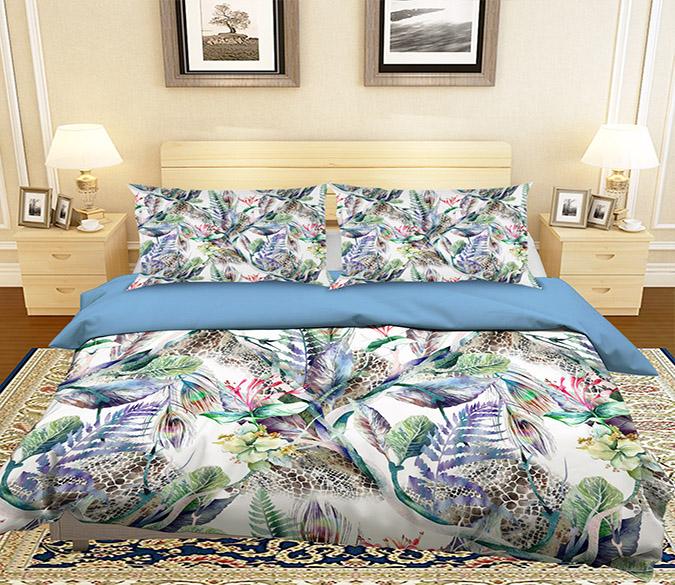 3D Feather Plant 039 Bed Pillowcases Quilt Wallpaper AJ Wallpaper 