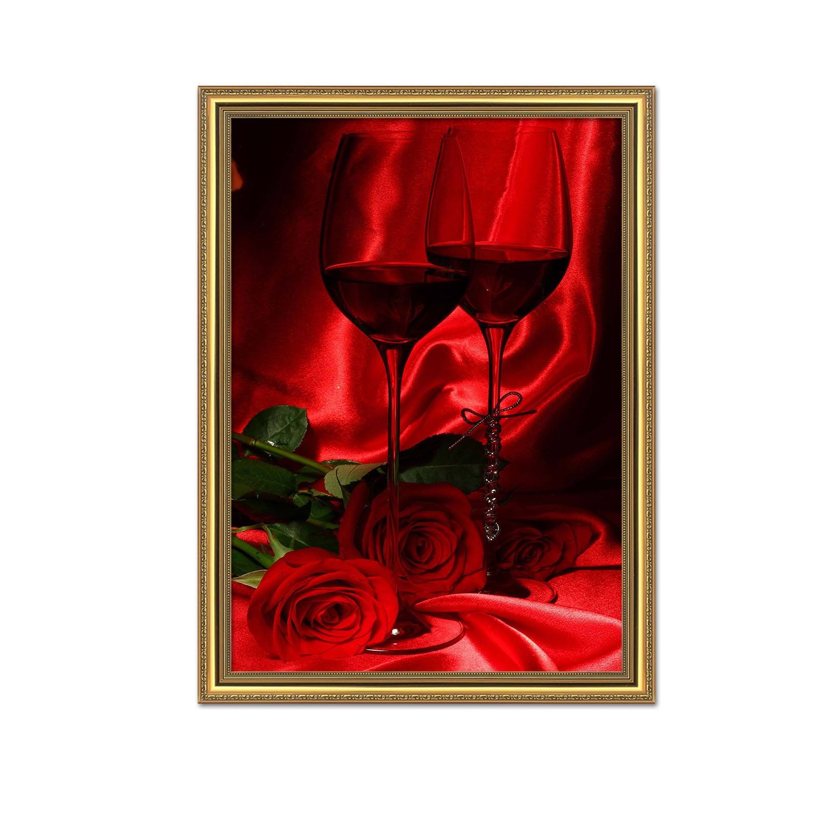 3D Red wine 060 Fake Framed Print Painting Wallpaper AJ Creativity Home 