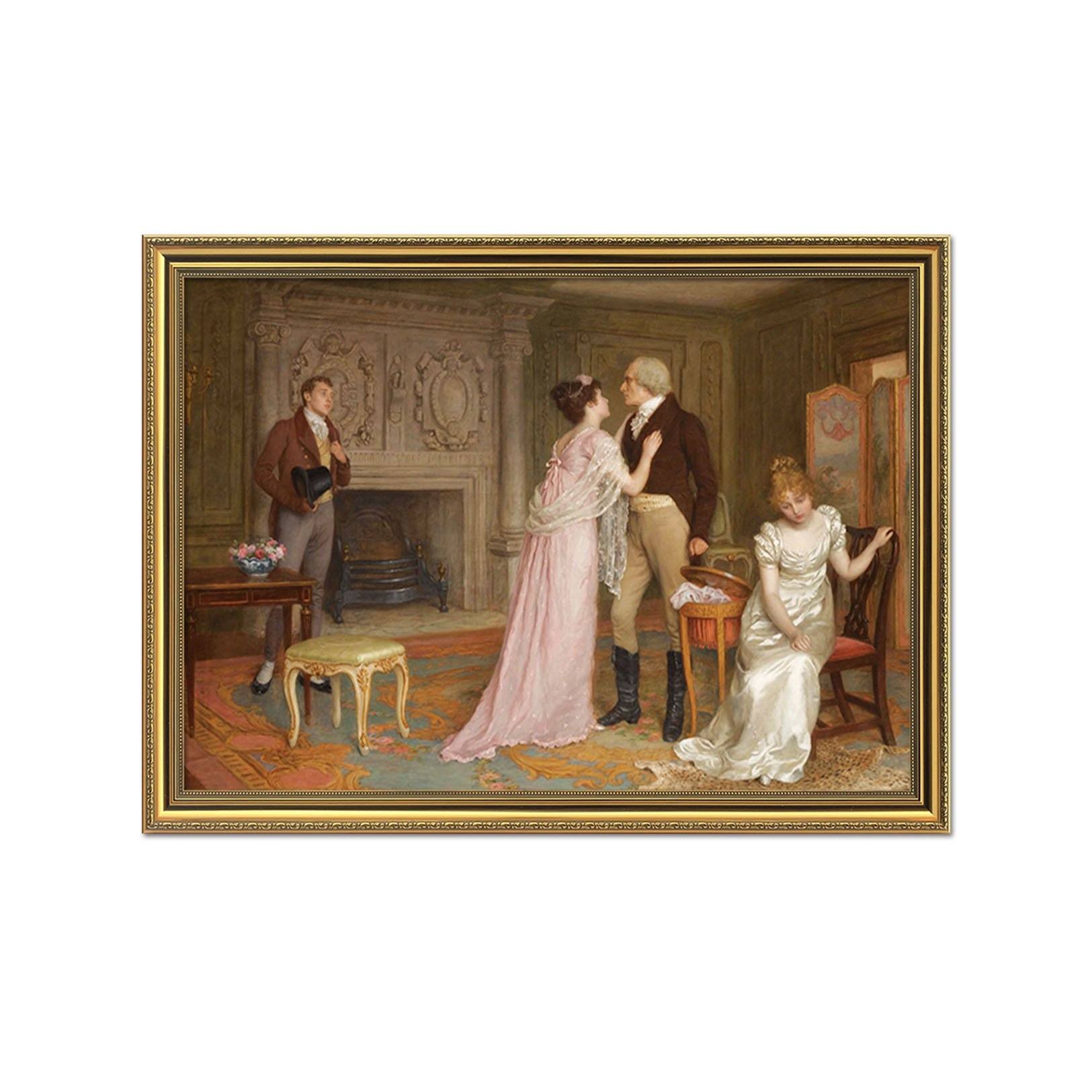 3D Reluctantly Parting 049 Fake Framed Print Painting Wallpaper AJ Creativity Home 