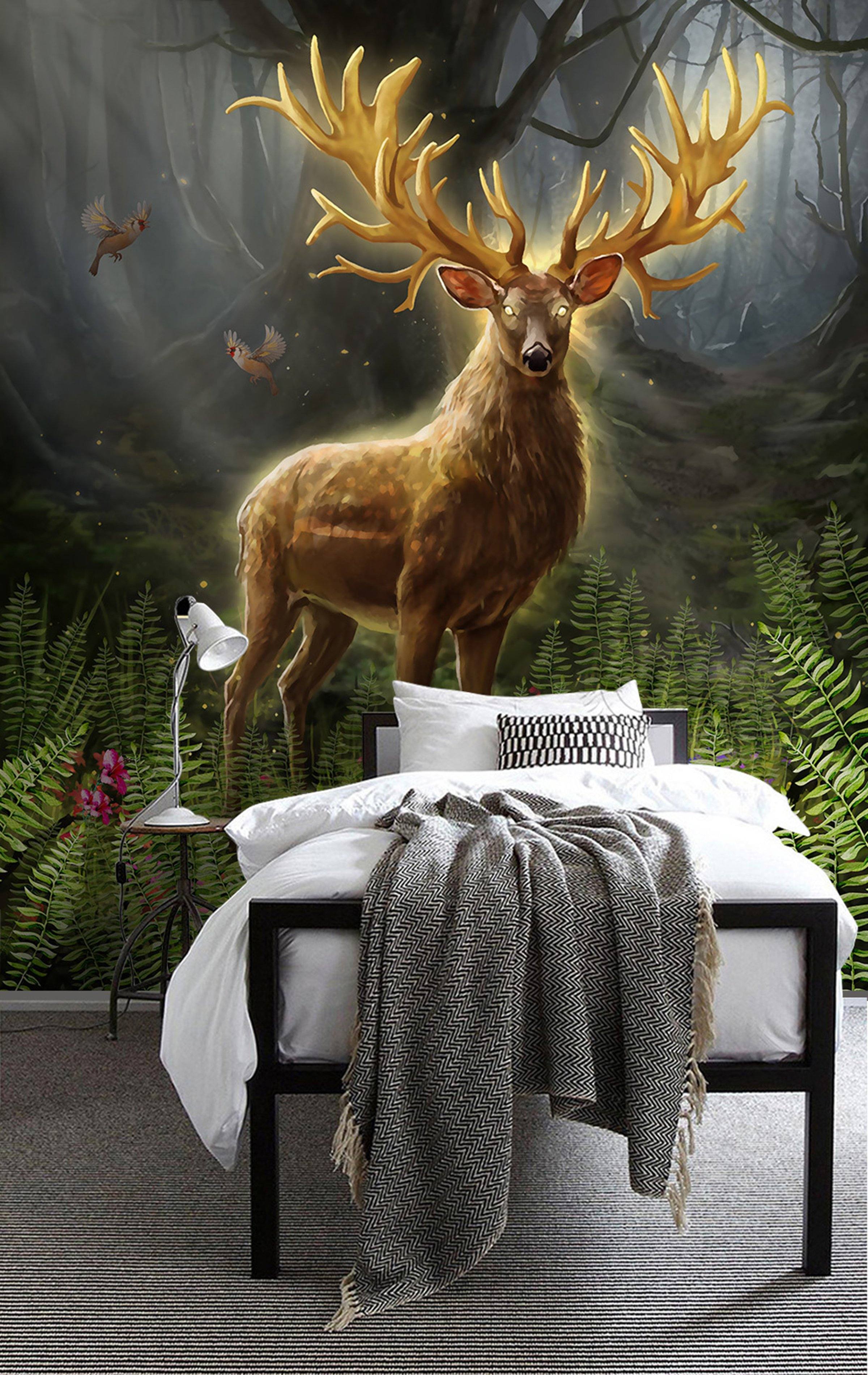 3D Golden Elk 201 Wall Murals Wallpaper AJ Wallpaper 2 