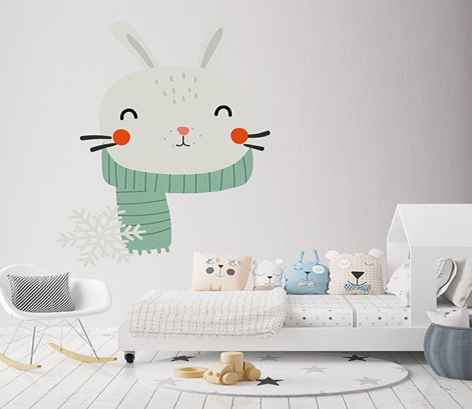 3D Cartoon Rabbit Head 114 Wall Stickers Wallpaper AJ Wallpaper 