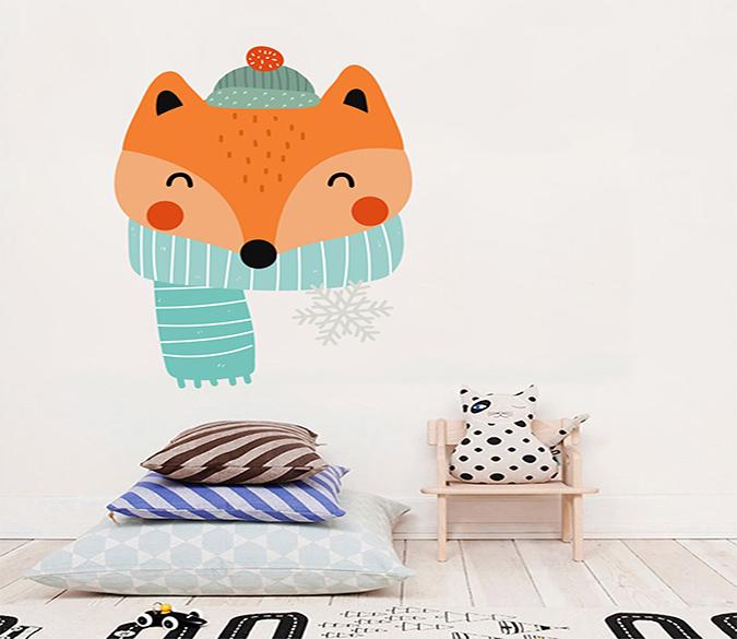 3D Cartoon Smiling Fox 116 Wall Stickers Wallpaper AJ Wallpaper 