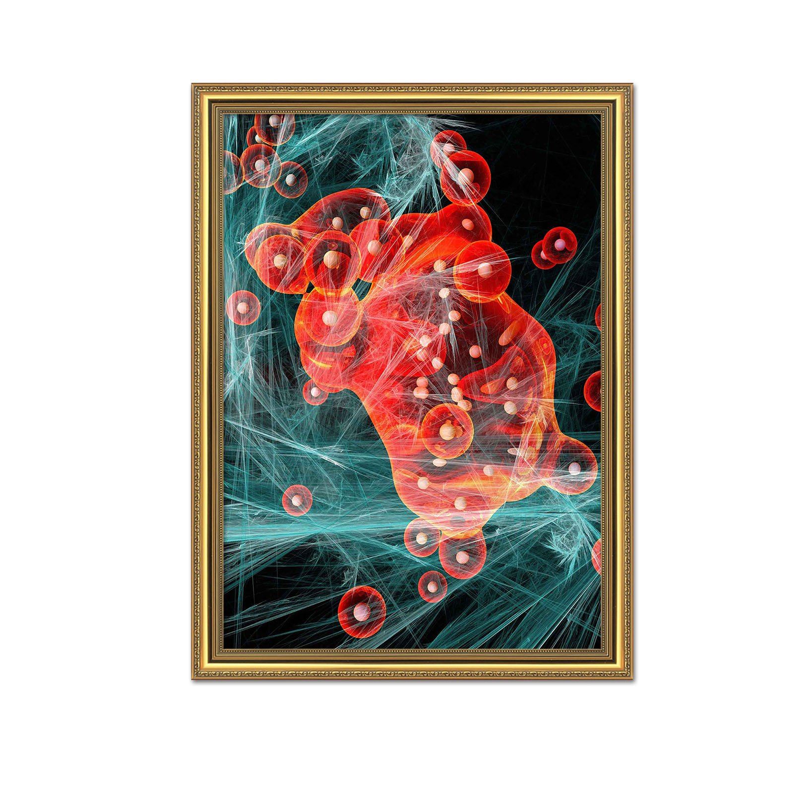 3D Red Cell 075 Fake Framed Print Painting Wallpaper AJ Creativity Home 