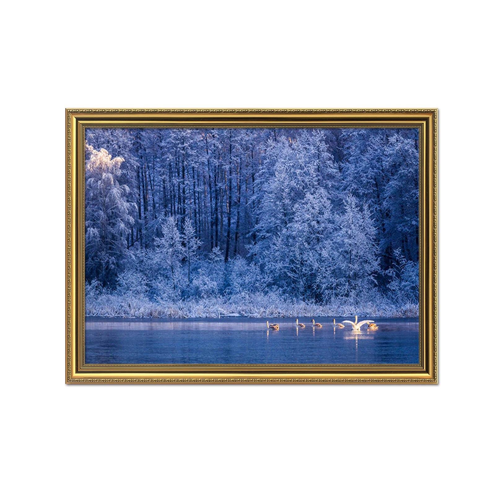 3D Swan Woods 184 Fake Framed Print Painting Wallpaper AJ Creativity Home 