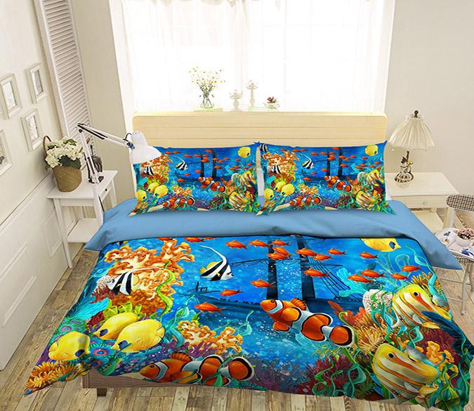 3D Cartoon Seabed 094 Bed Pillowcases Quilt Wallpaper AJ Wallpaper 