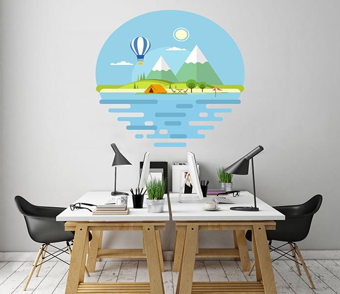 3D Cartoon Tent Mountain 257 Wall Stickers Wallpaper AJ Wallpaper 