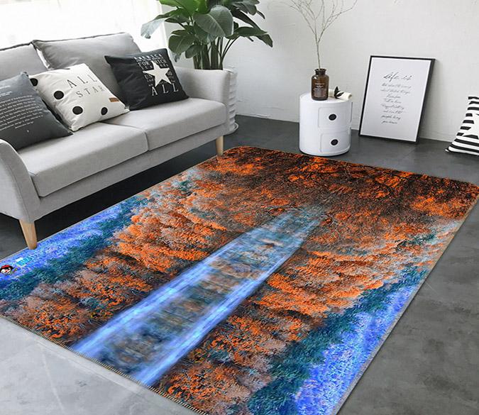 3D Lake Maple Forest 447 Non Slip Rug Mat Mat AJ Creativity Home 