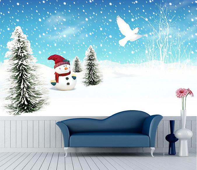 3D Snow Dove 051 Wallpaper AJ Wallpaper 