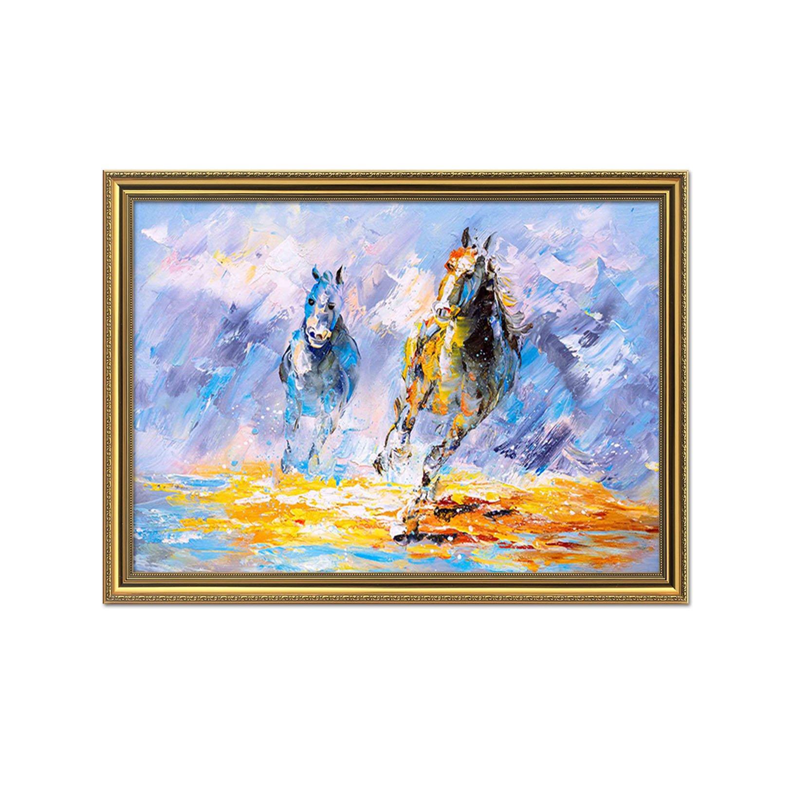 3D Oil Painting Horse 002 Fake Framed Print Painting Wallpaper AJ Creativity Home 