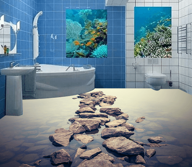 3D Crushed Stone 192 Floor Mural Wallpaper AJ Wallpaper 2 