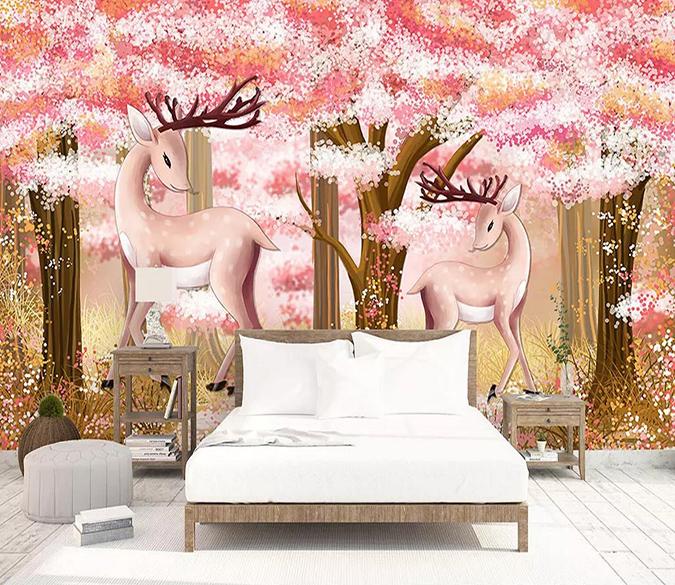 3D Plum Deer 261 Wallpaper AJ Wallpaper 