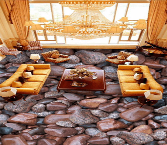 3D Red Big Stone 003 Floor Mural Wallpaper AJ Wallpaper 2 