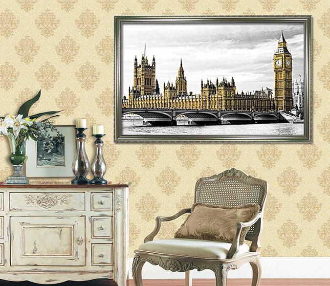 3D Bell Tower 015 Fake Framed Print Painting Wallpaper AJ Creativity Home 