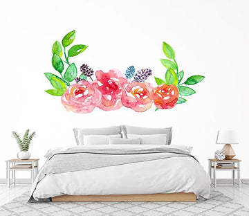 3D Ink Painted Green Leaves 198 Wall Stickers Wallpaper AJ Wallpaper 