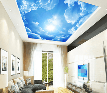 ceiling wallpaper blue sky and white clouds murals for the living room  apartment ceiling background wall vinyl wallpaper  Wish
