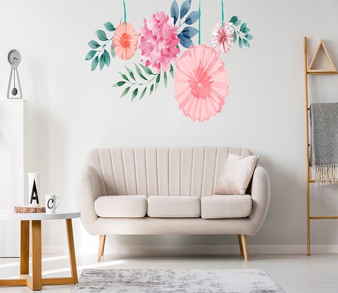 3D Gouache Round Flower 185 Wall Stickers Wallpaper AJ Wallpaper 