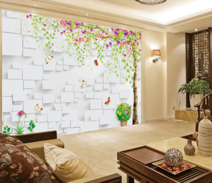 3D Vase Tree 079 Wallpaper AJ Wallpaper 