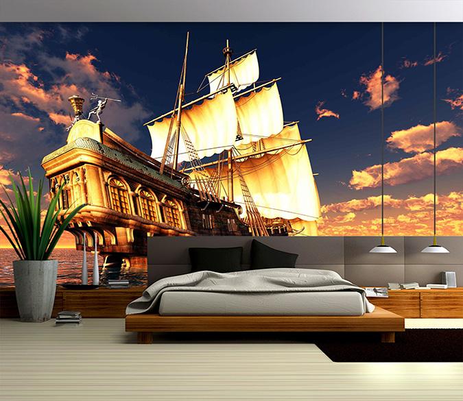 3D Ship Sailing 696 Wallpaper AJ Wallpaper 