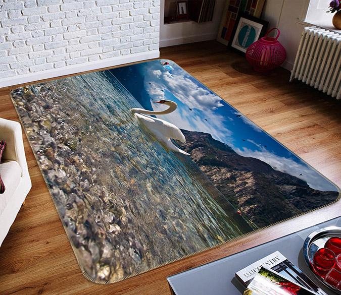 3D Swan Lake 441 Non Slip Rug Mat Mat AJ Creativity Home 