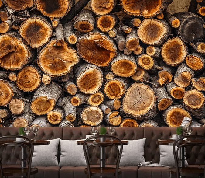 3D Wood Stacking Wall 428 Wallpaper AJ Wallpaper 2 