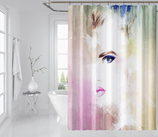 3D Graffiti Woman 083 Shower Curtain 3D Shower Curtain AJ Creativity Home 