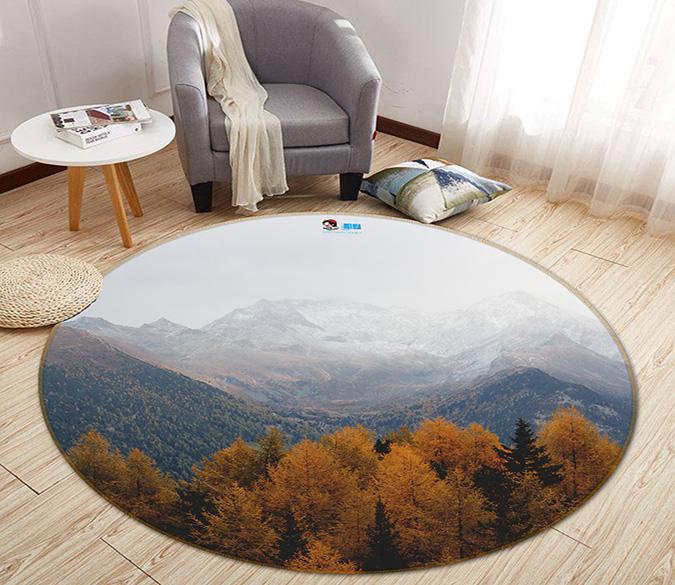 3D Maple Mountain 230 Round Non Slip Rug Mat Mat AJ Creativity Home 