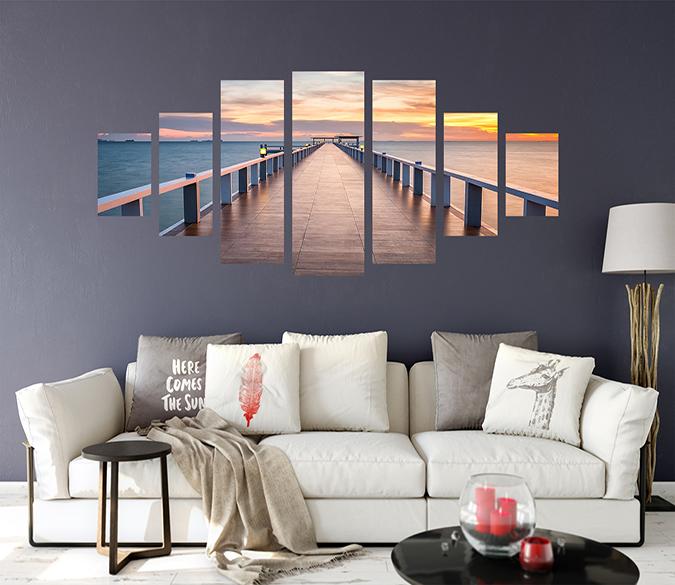 3D Sea Bridge 050 Unframed Print Wallpaper Wallpaper AJ Wallpaper 