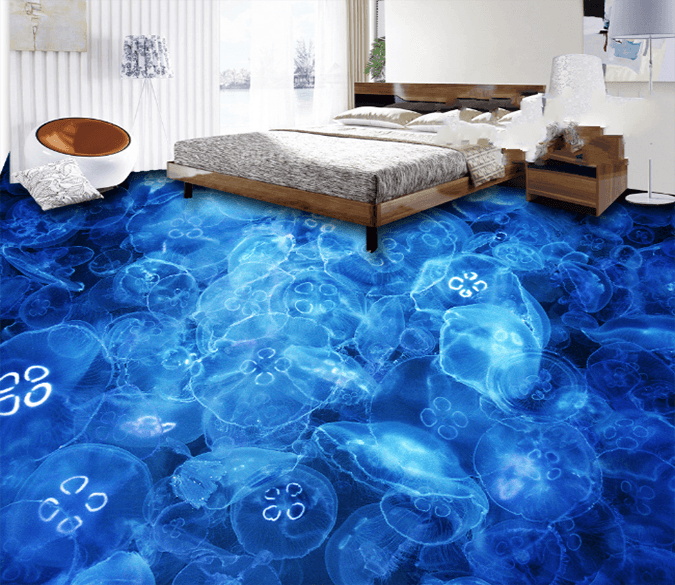 3D Transparent Jellyfishs 182 Floor Mural Wallpaper AJ Wallpaper 2 