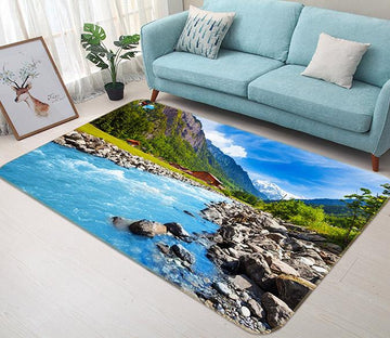 3D Lake Water Stone 391 Non Slip Rug Mat Mat AJ Creativity Home 