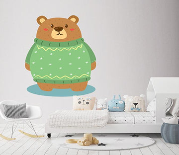 3D Brown Bear Sweater 211 Wall Stickers Wallpaper AJ Wallpaper 