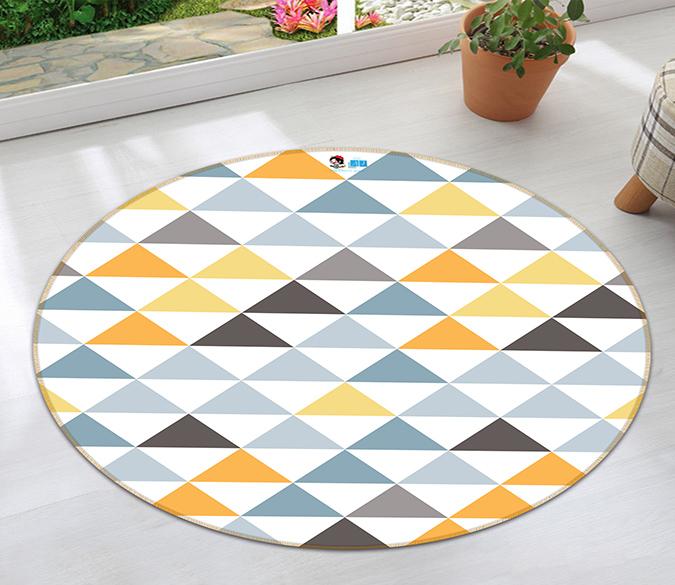 3D Colored Triangle 195 Round Non Slip Rug Mat Mat AJ Creativity Home 