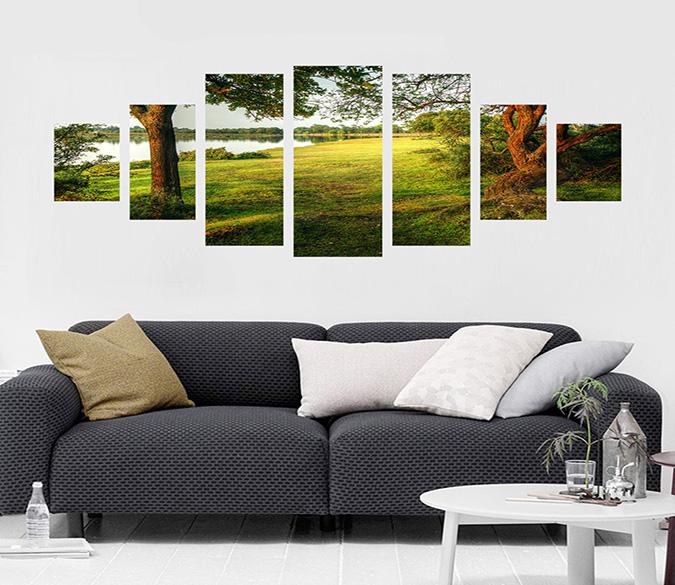 3D Field River 009 Unframed Print Wallpaper Wallpaper AJ Wallpaper 