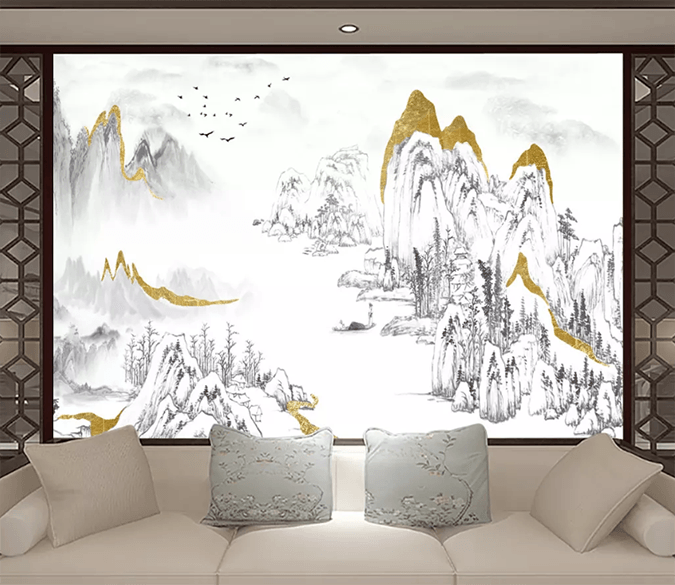 3D Landscape Ink Painting 1466 Wallpaper AJ Wallpaper 2 