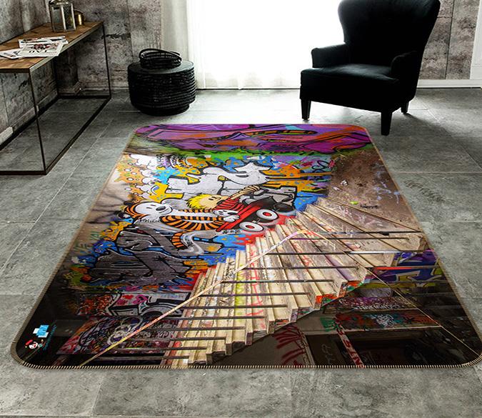 3D Graffiti Stairs 475 Non Slip Rug Mat Mat AJ Creativity Home 