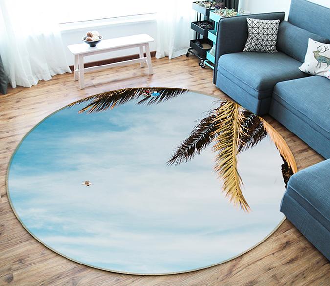 3D Coconut Leaf 126 Round Non Slip Rug Mat Mat AJ Creativity Home 