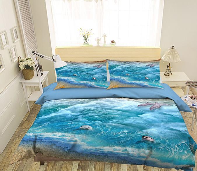 3D Dolphin Starfish 211 Bed Pillowcases Quilt Wallpaper AJ Wallpaper 