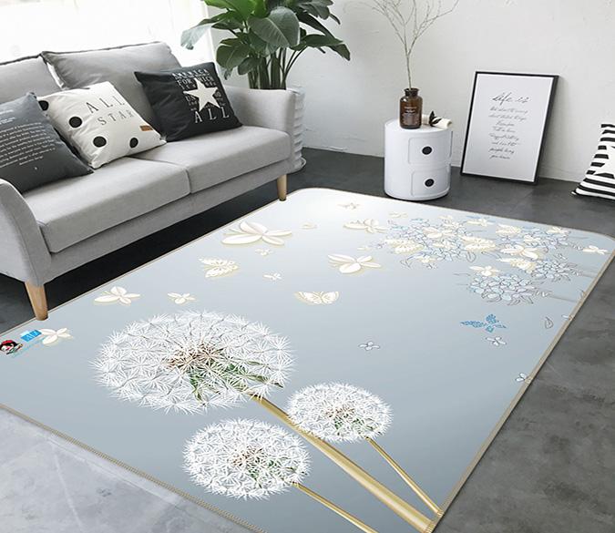 3D Dandelion Butterfly 451 Non Slip Rug Mat Mat AJ Creativity Home 