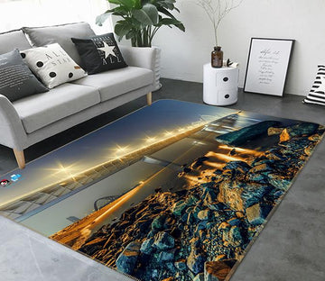 3D Bridge Lake 344 Non Slip Rug Mat Mat AJ Creativity Home 