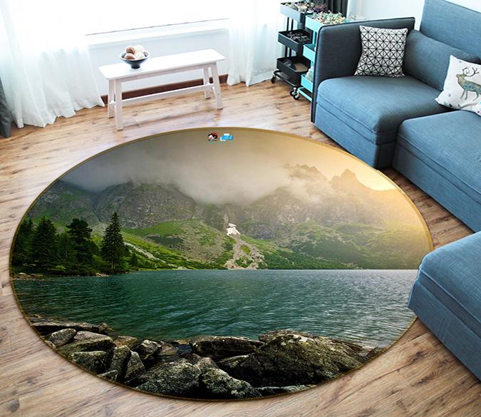 3D Dusk Lake 098 Round Non Slip Rug Mat Mat AJ Creativity Home 