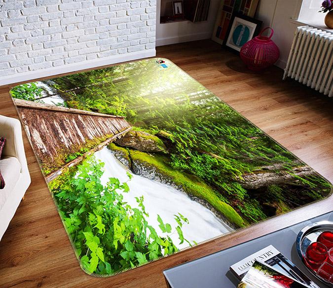 3D Wood Bridge 514 Non Slip Rug Mat Mat AJ Creativity Home 