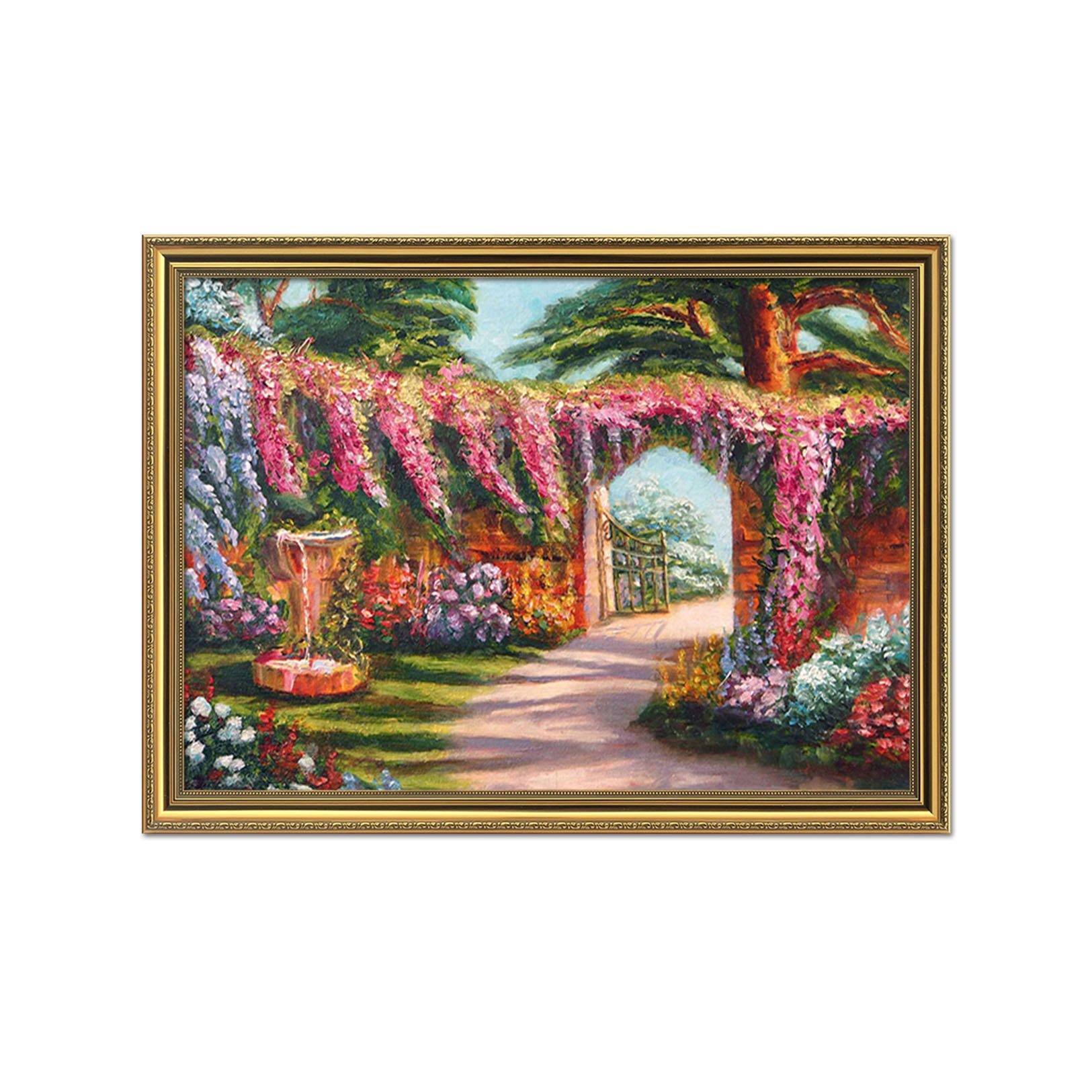 3D Yard Flowers 001 Fake Framed Print Painting Wallpaper AJ Creativity Home 