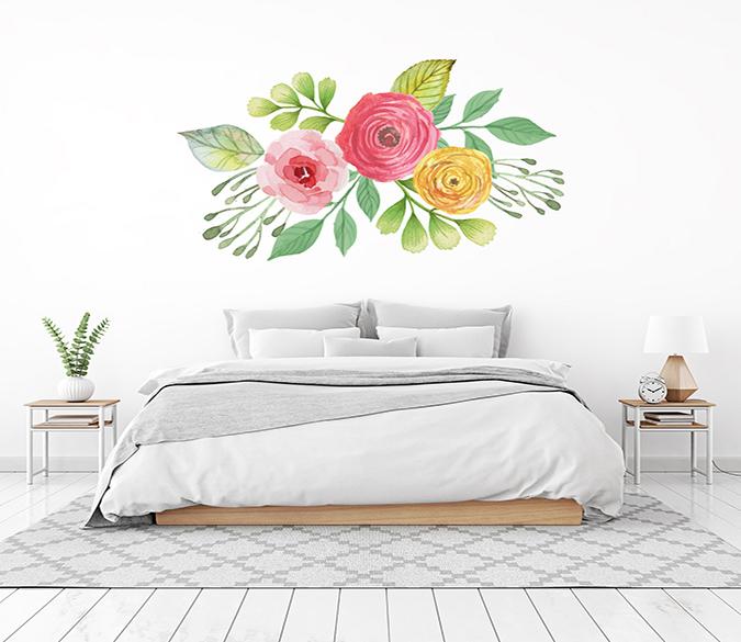 3D Ink Flower 081 Wall Stickers Wallpaper AJ Wallpaper 