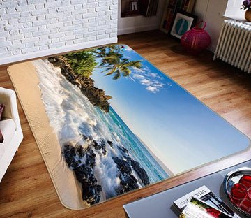 3D Flux Coconut Tree 436 Non Slip Rug Mat Mat AJ Creativity Home 