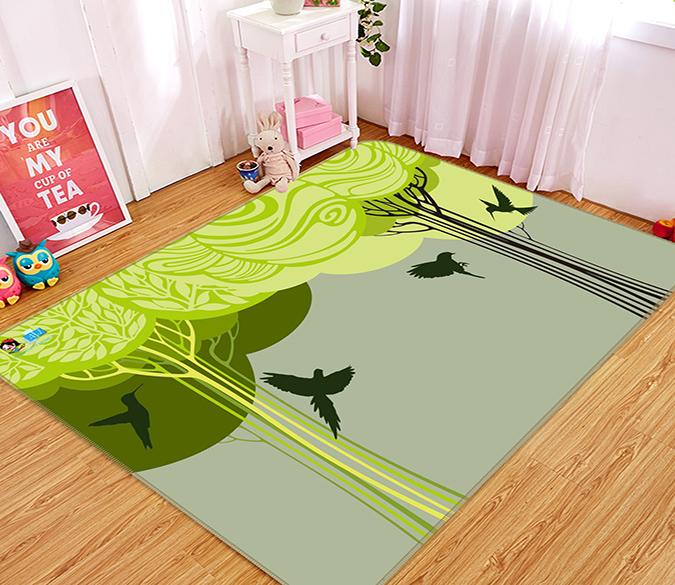 3D Magpie Tree 345 Non Slip Rug Mat Mat AJ Creativity Home 