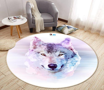 3D Painting Wolf Head 077 Round Non Slip Rug Mat Mat AJ Creativity Home 