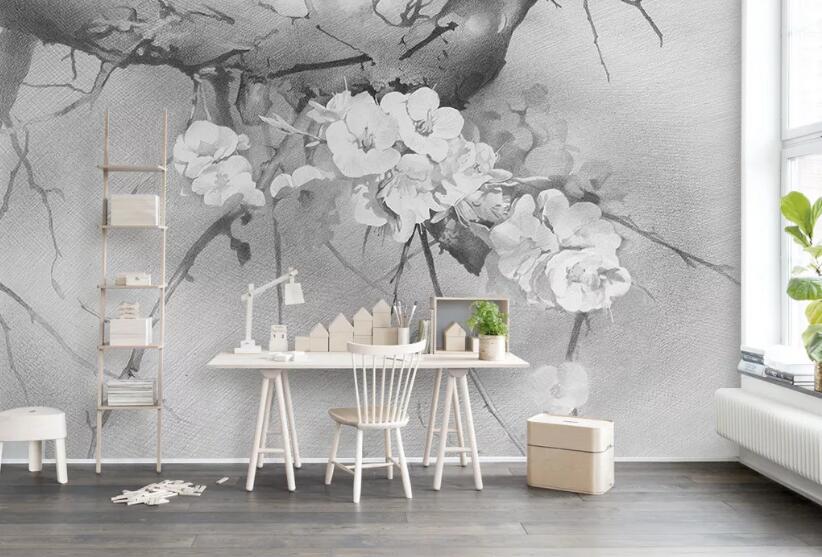 3D Pear Flower 1187 Wall Murals Wallpaper AJ Wallpaper 2 