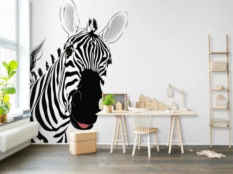 3D Zebra 1095 Wall Murals Wallpaper AJ Wallpaper 2 