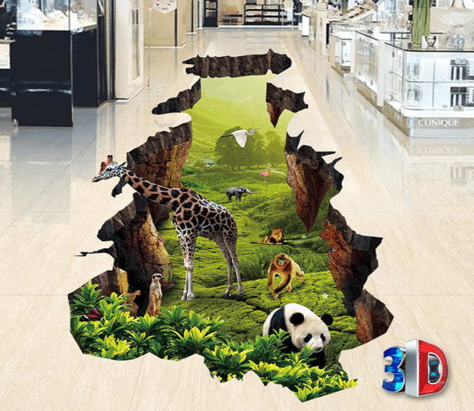 3D Panda 182 Floor Mural Wallpaper AJ Wallpaper 2 